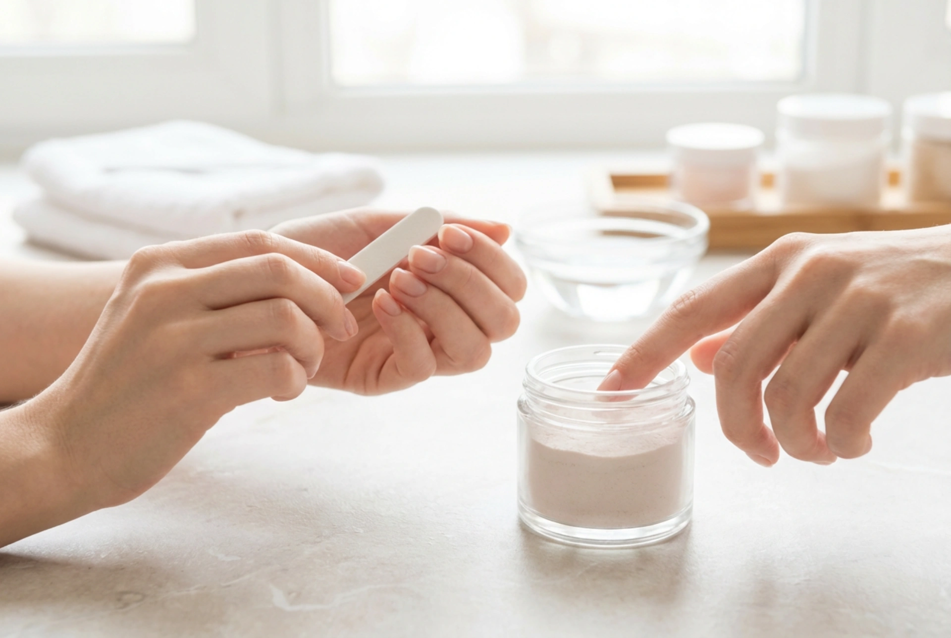 La manucure au titane en pratique : préparation de l'ongle et technique de trempage
