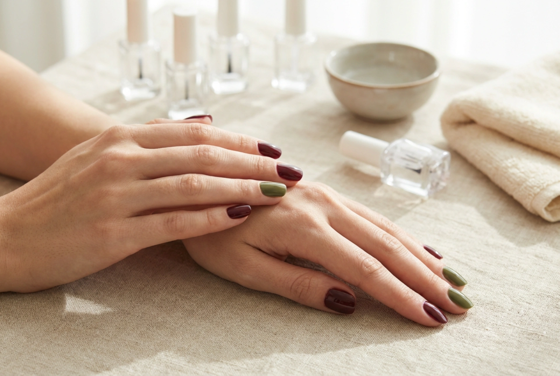Manucure hybride d'automne : couleurs, technique et effet durable