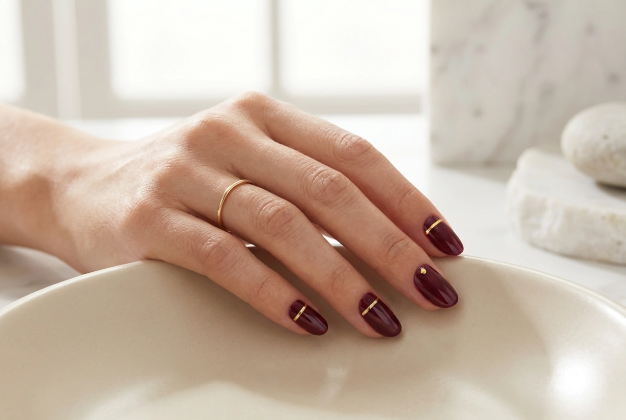 Manucure bordeaux et or : inspirations et techniques
