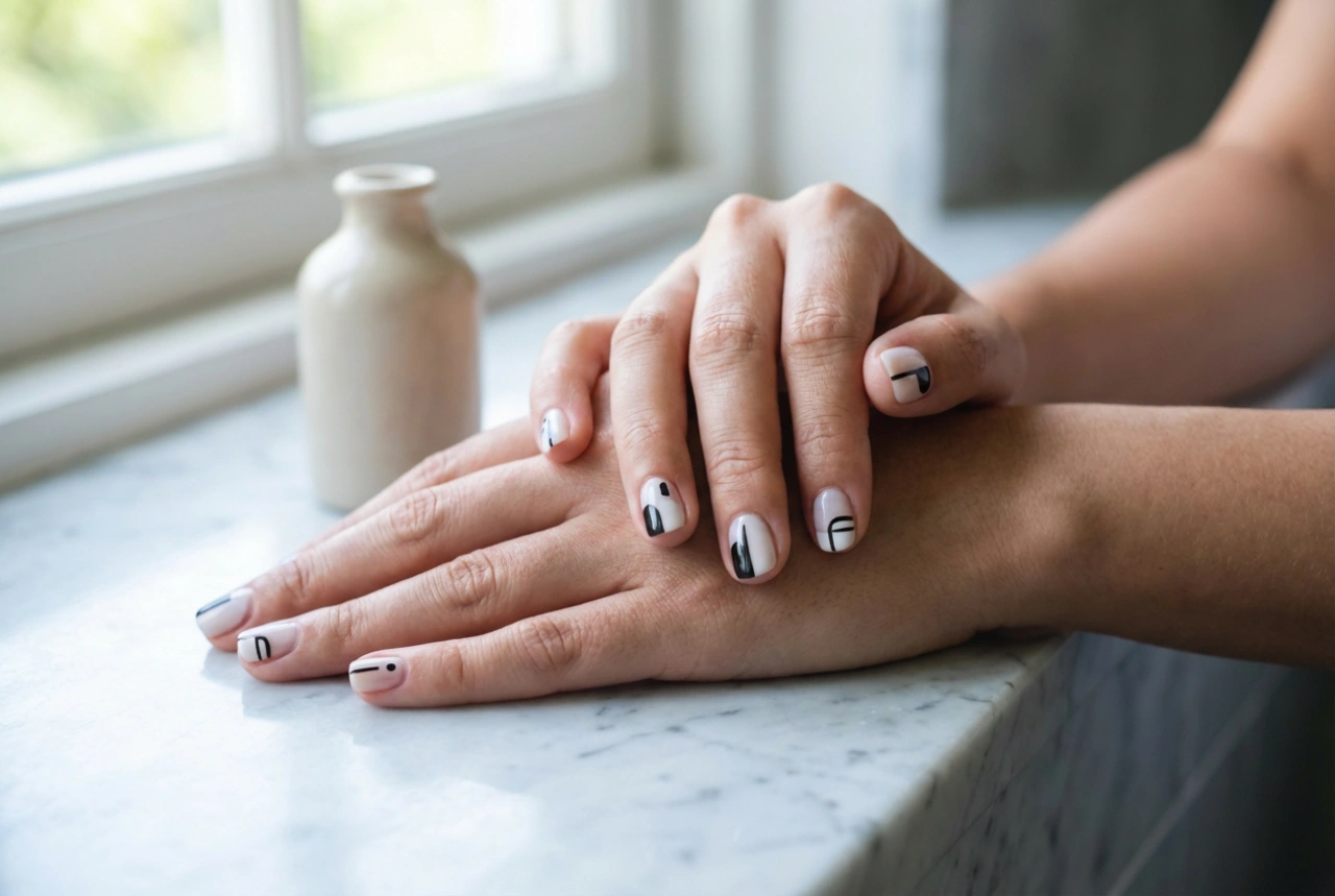Ongles noirs et blancs : combinaisons contrastées et lignes précises