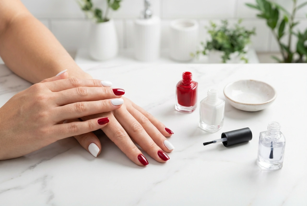 Comment réaliser des ongles blancs et rouges : couvrance uniforme et protection