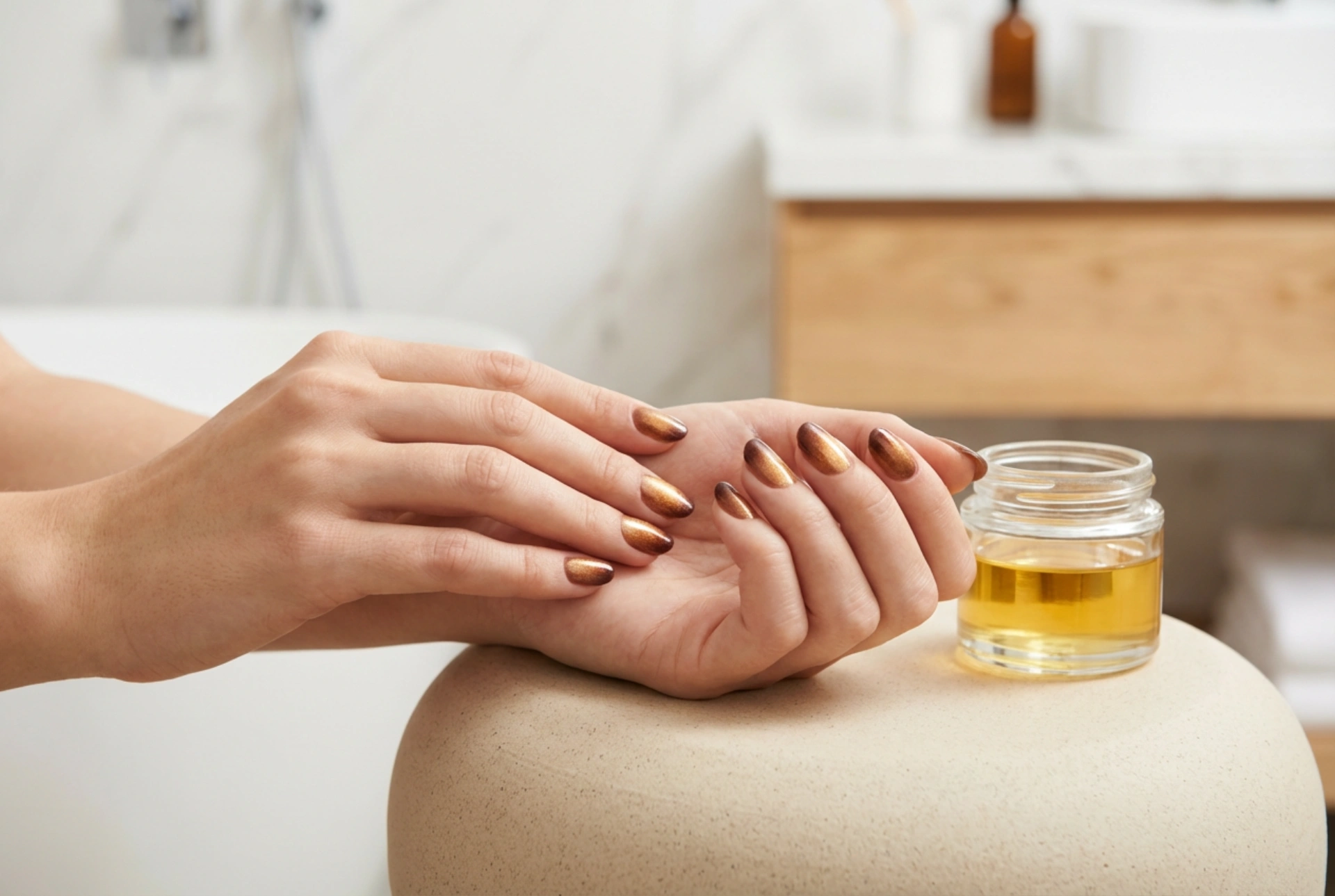 Ongles marron et or : une combinaison de couleurs chaudes étape par étape