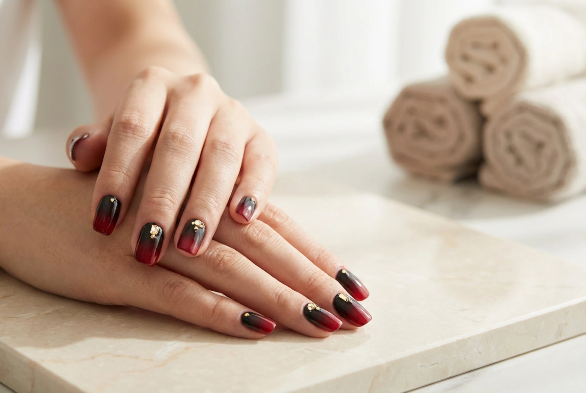 Ongles noirs et rouges : combinaisons de couleurs, dégradé et décorations