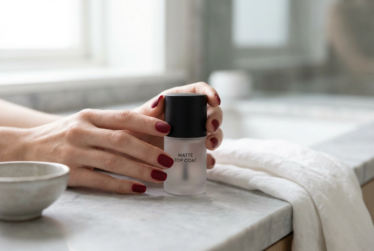 Ongles rouges mats parfaits : l'importance du top coat et du soin quotidien