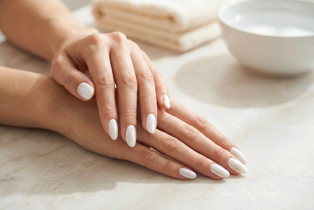 Ongles blancs nacrés : comment obtenir l'effet coquillage et miroir