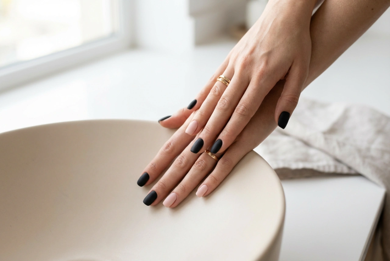 Ongles contrastés noir et rose : idées et techniques de manucure