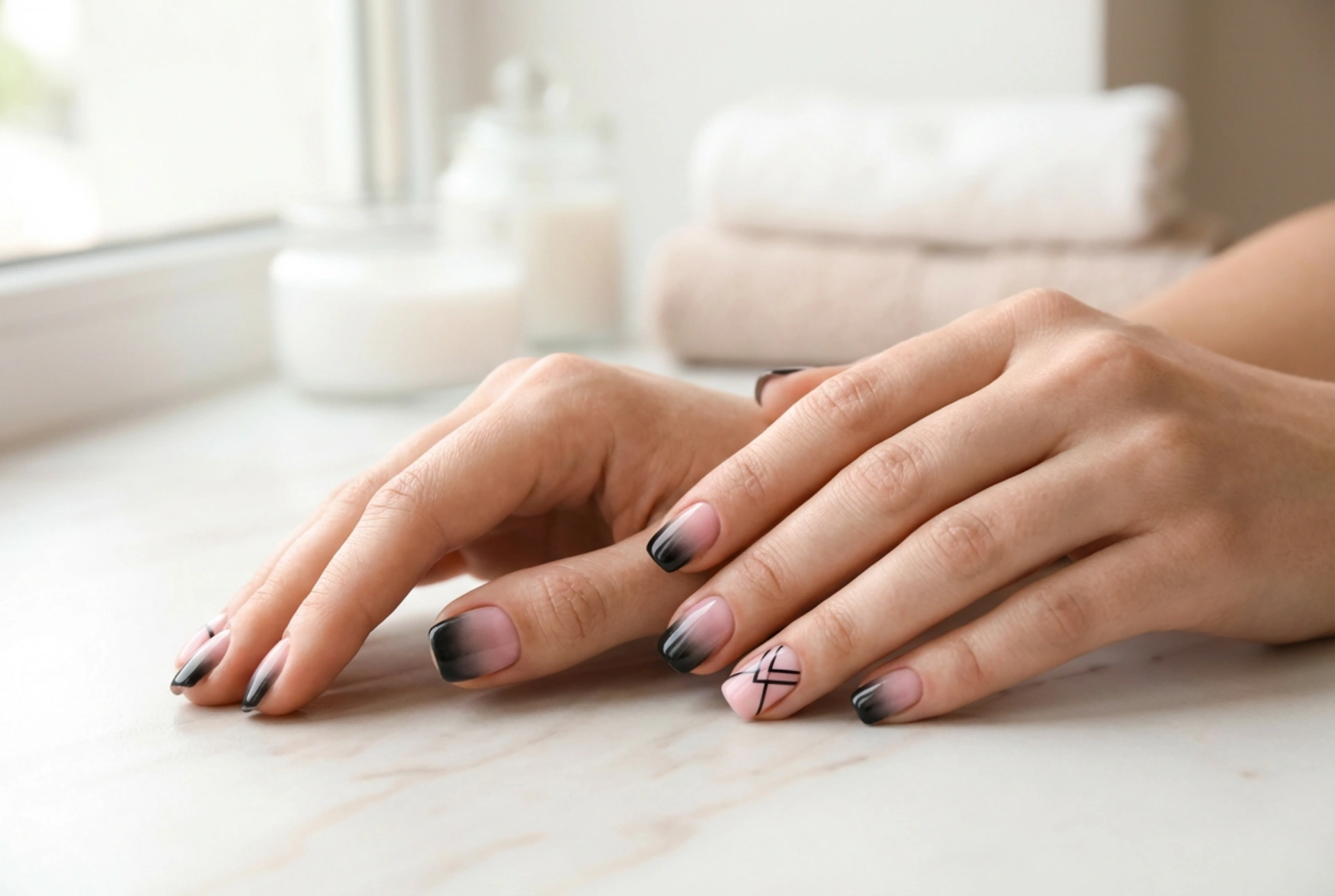 Ongles Noirs et Roses : L'Art de Combiner Couleurs, Dégradés et Motifs