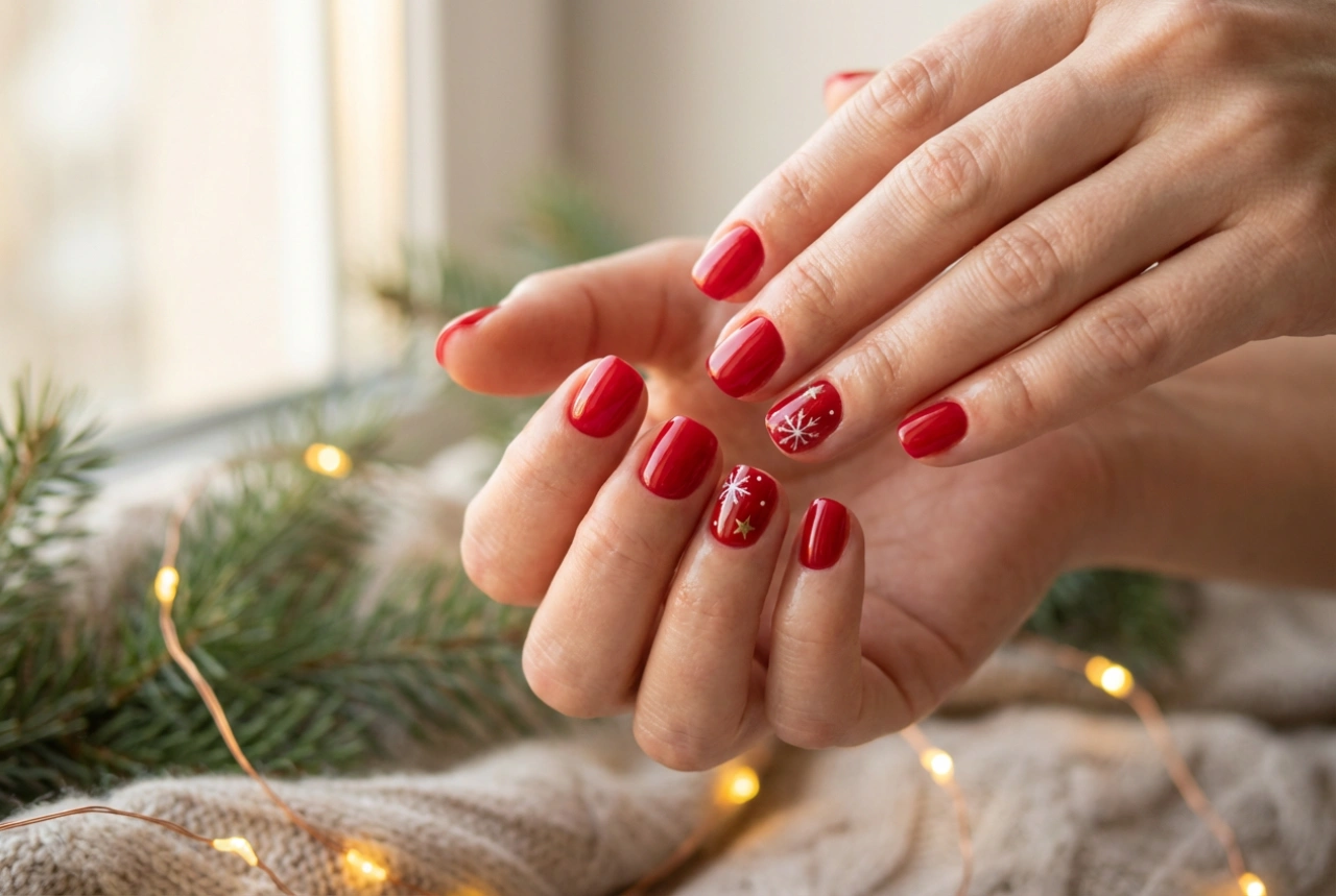 Ongles rouges de Noël : 5 motifs simples à réaliser à la maison