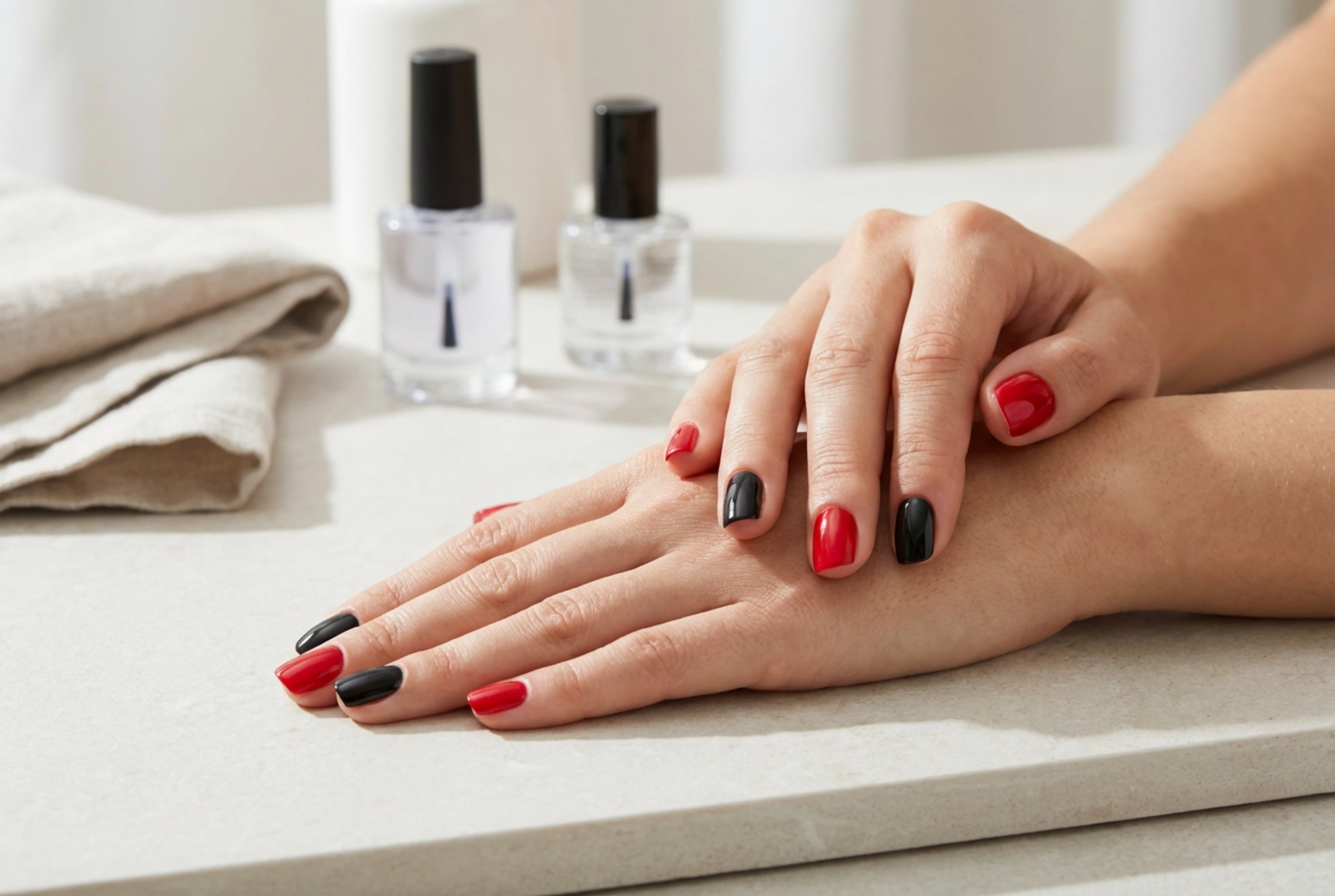 Manucure rouge et noire : comment associer ces couleurs sans bavure
