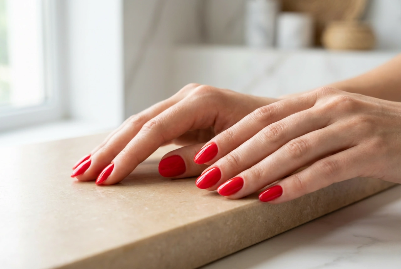 Ongles semi-permanents rouges : une couleur intense et une longue tenue étape par étape
