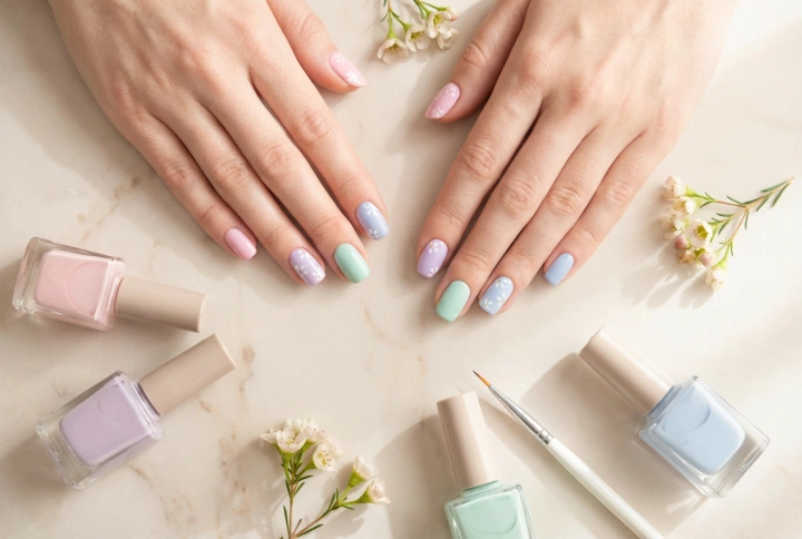 Ongles en gel printaniers : palette de couleurs, motifs et techniques rapides