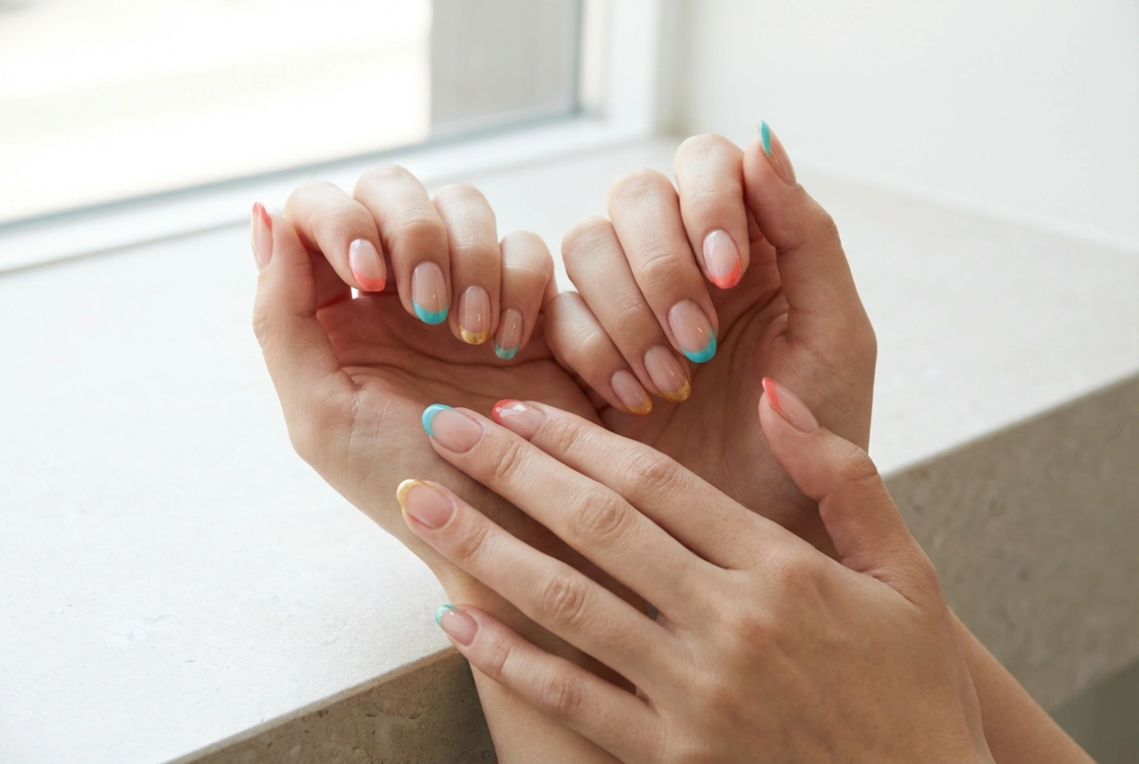 Ongles aux pointes colorées : des lignes régulières sans pochoir et une finition durable