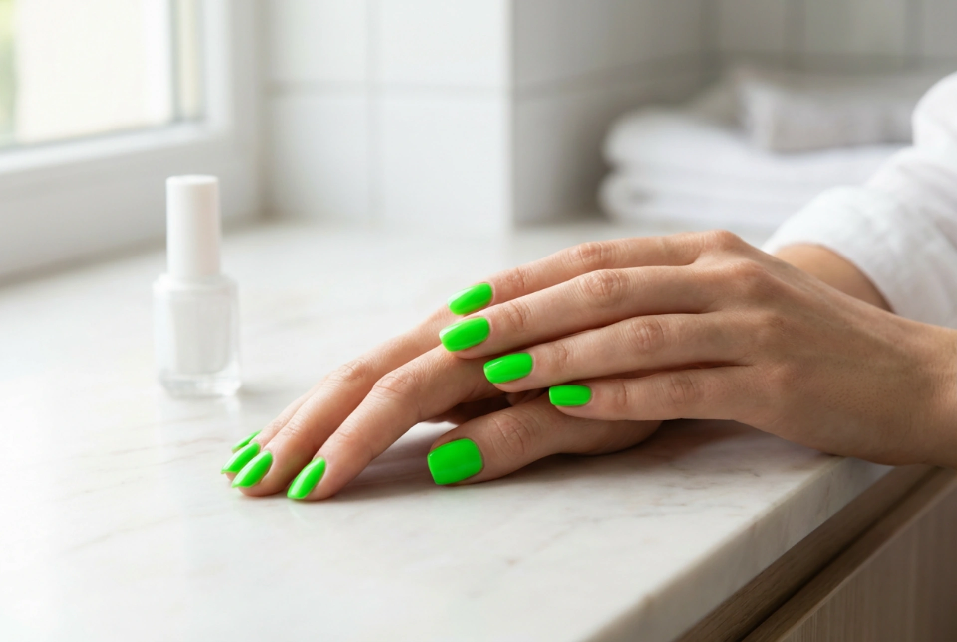 Manucure vert néon : comment obtenir une couleur uniforme sans traces