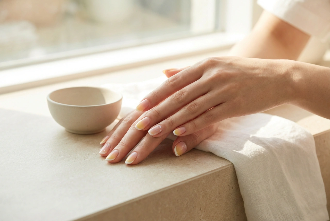 Ongles jaune et rose : ombre, french et accents décoratifs