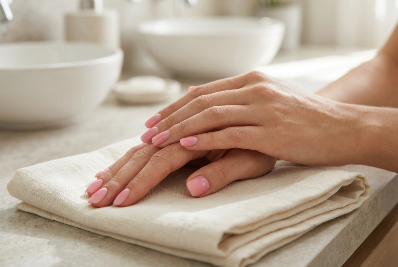 Ongles en gel rose : construction, dégradé de couleur et finition