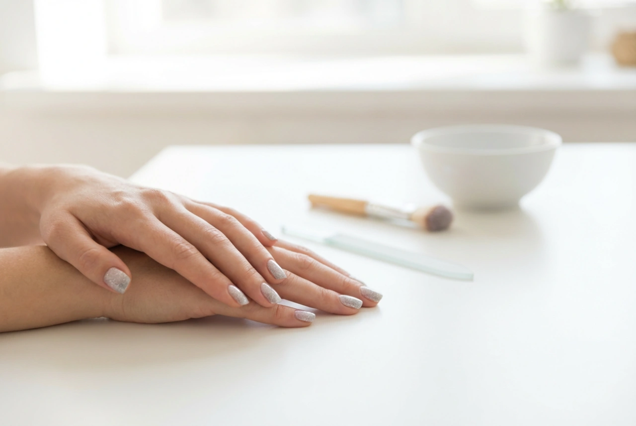 Ongles pailletés sans désordre : application, dégradé et retrait