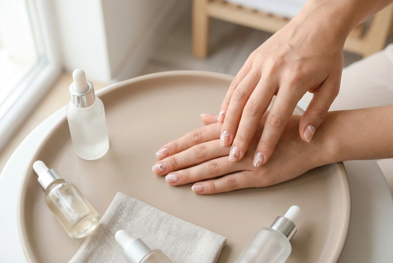 Ongles minimalistes : espace négatif, lignes fines et accents