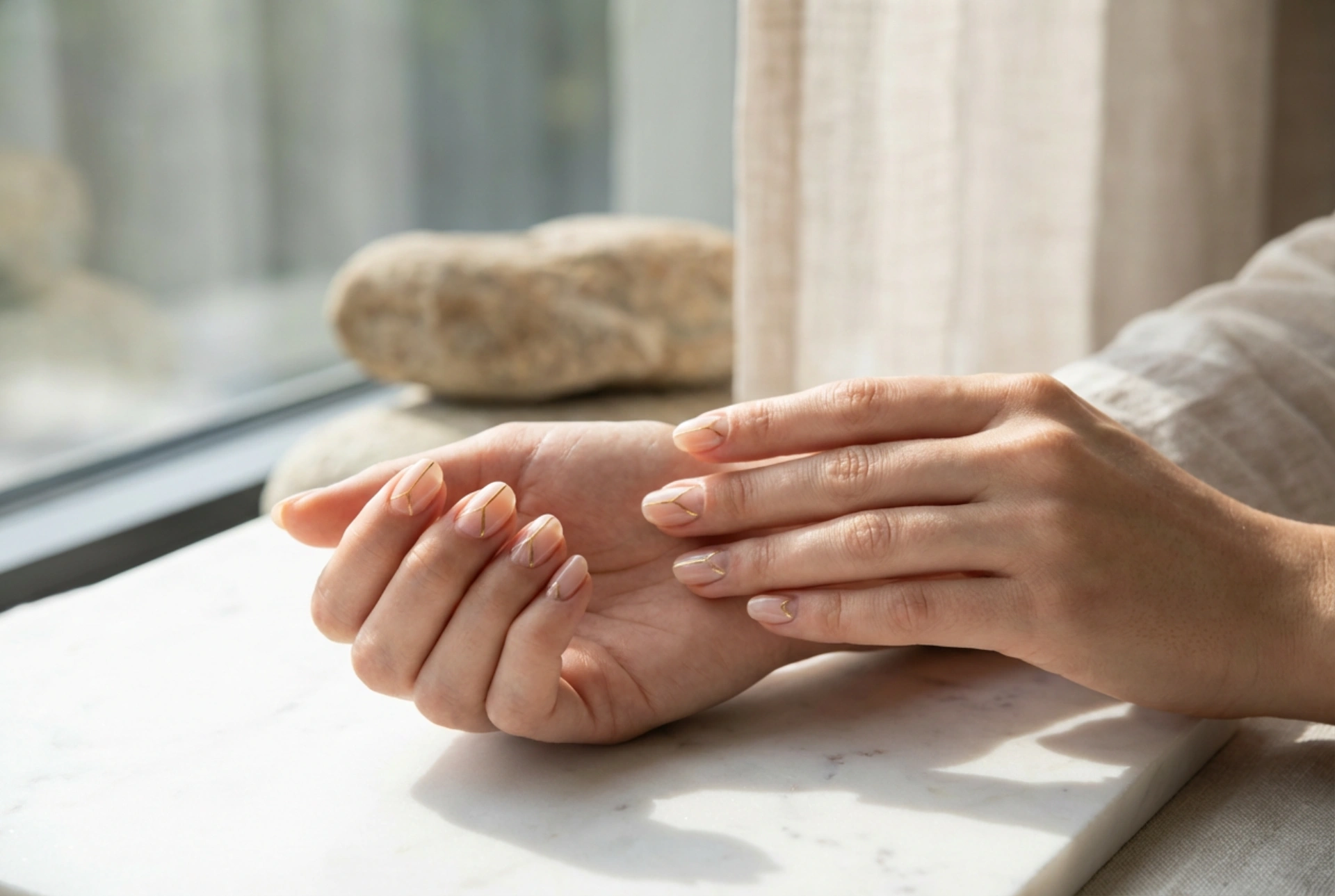 Ongles minimalistes : lignes épurées, espace négatif et brillance élégante