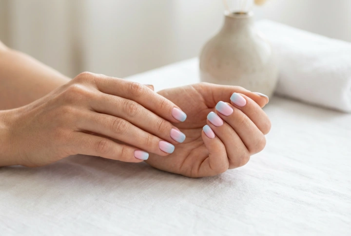 Ongles ombrés pastel pour le printemps et l'été : un dégradé délicat à la maison