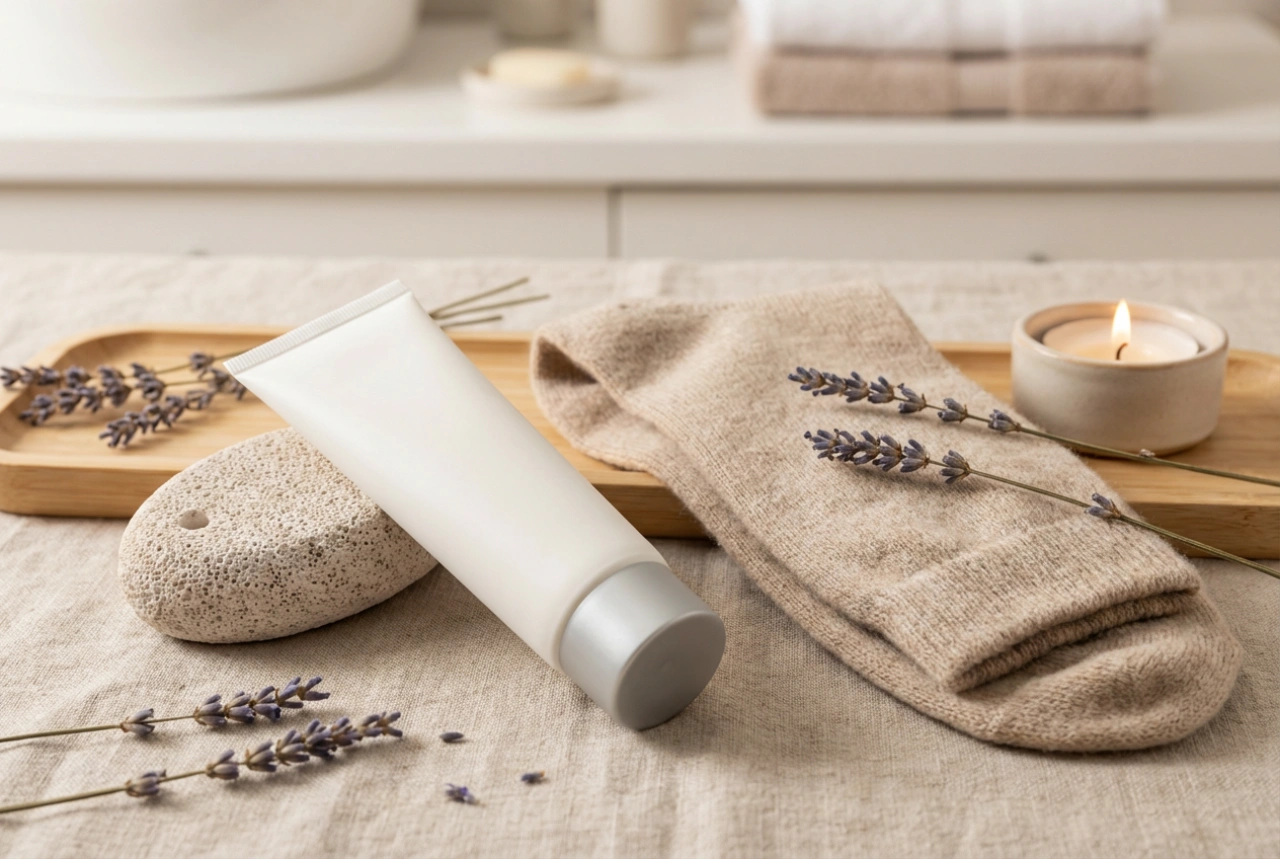 Crème pour talons fendillés : routine du soir, occlusion et exfoliation douce