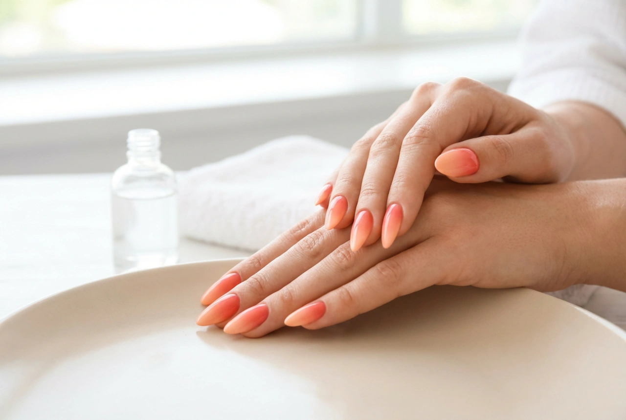 Ongles corail ombré : un dégradé estival et frais, étape par étape