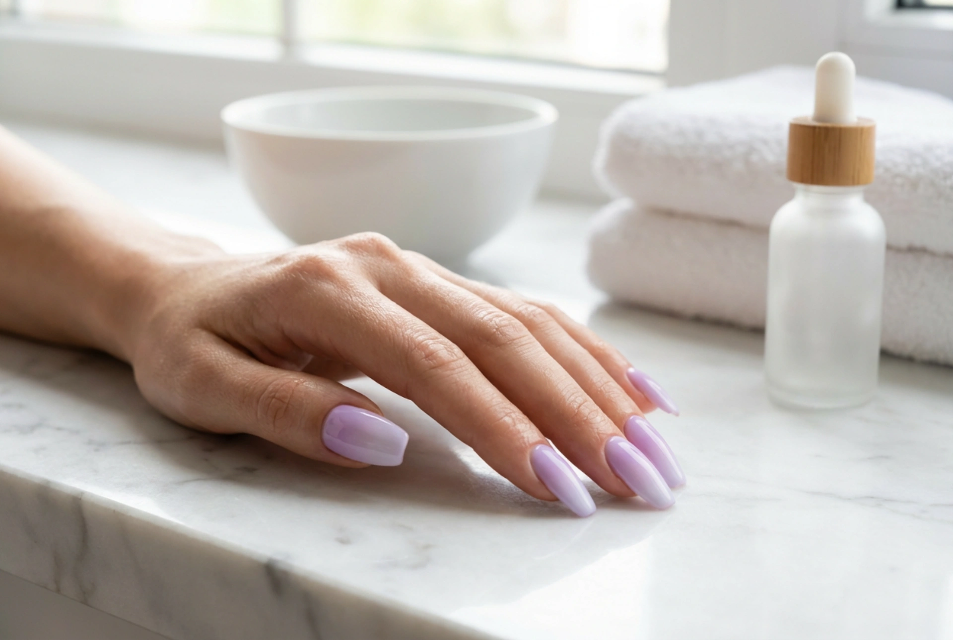 Ongles lilas ombré : un dégradé pastel sans traces