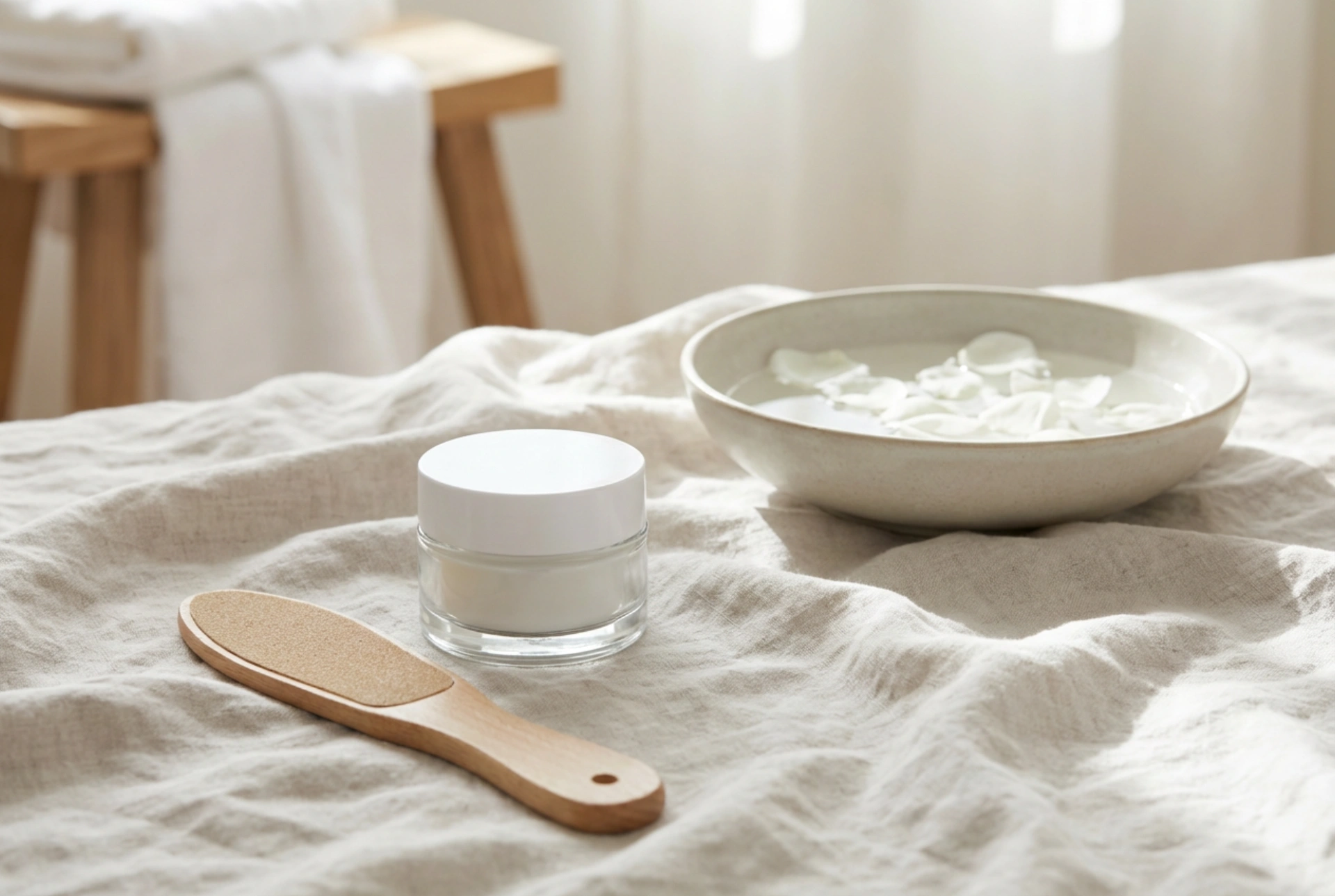 Crème pour les talons : comment l'utiliser et la combiner avec un bain de pieds et une râpe