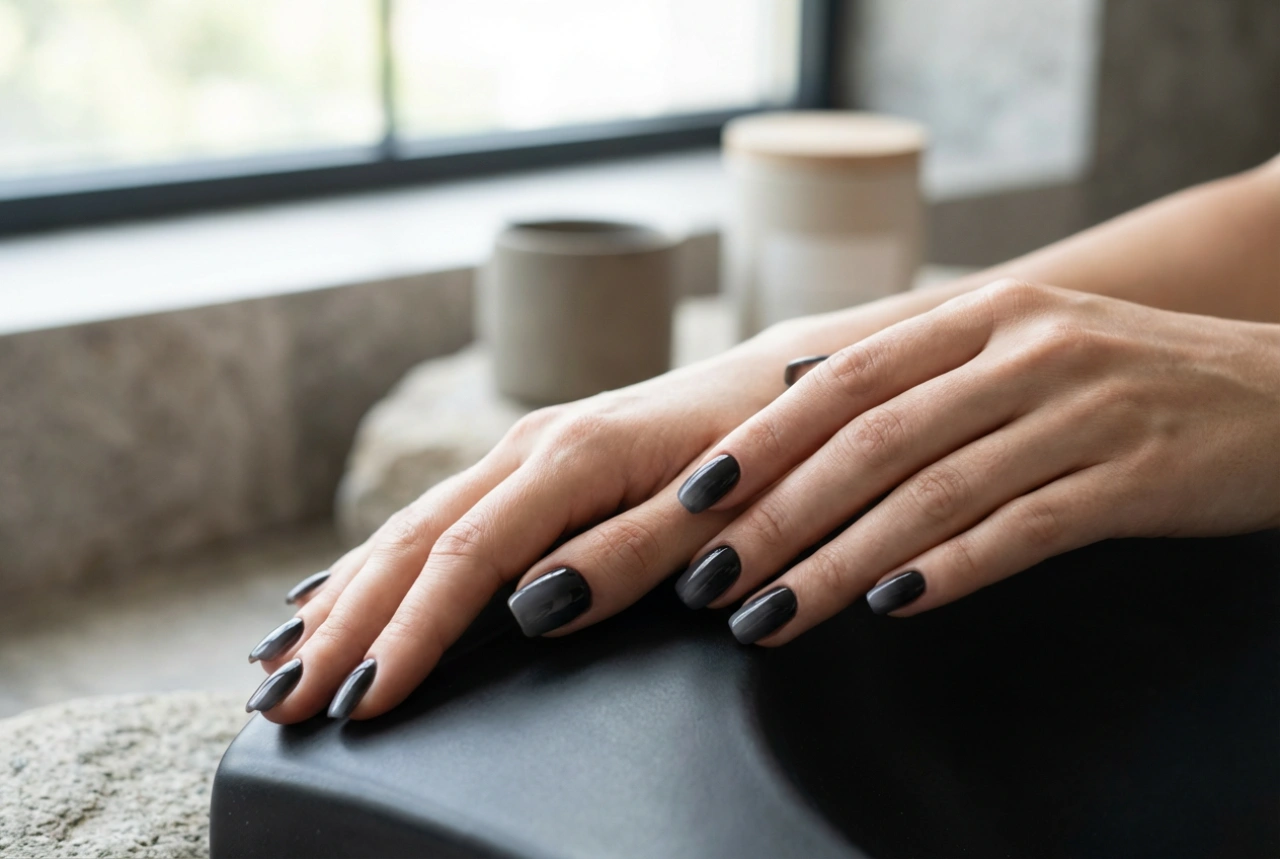 Stylisme ongulaire : les ongles ombrés sombres avec un dégradé fluide