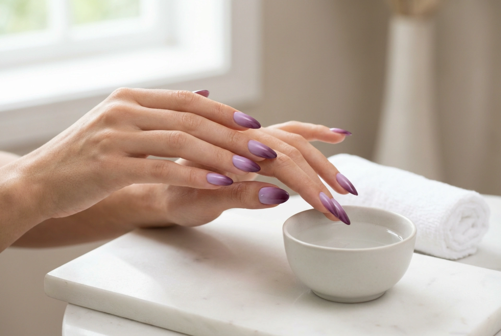 Tutoriel : Ongles ombrés violets, de la lavande à la prune