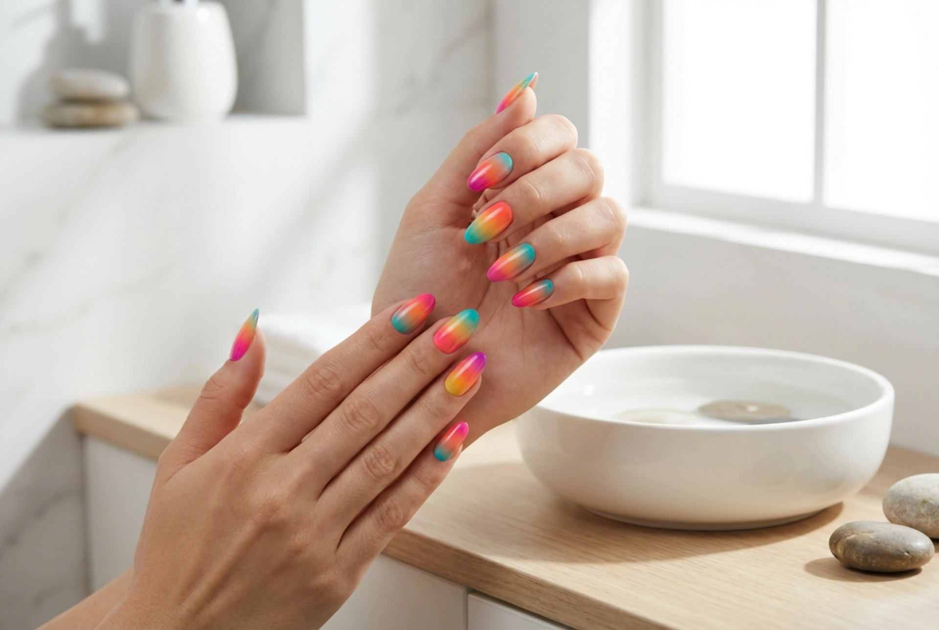 Ongles ombrés colorés : techniques d'association de plusieurs nuances