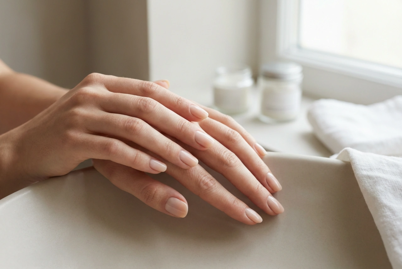 Ongles ombrés subtils et naturels : du nude au beige laiteux