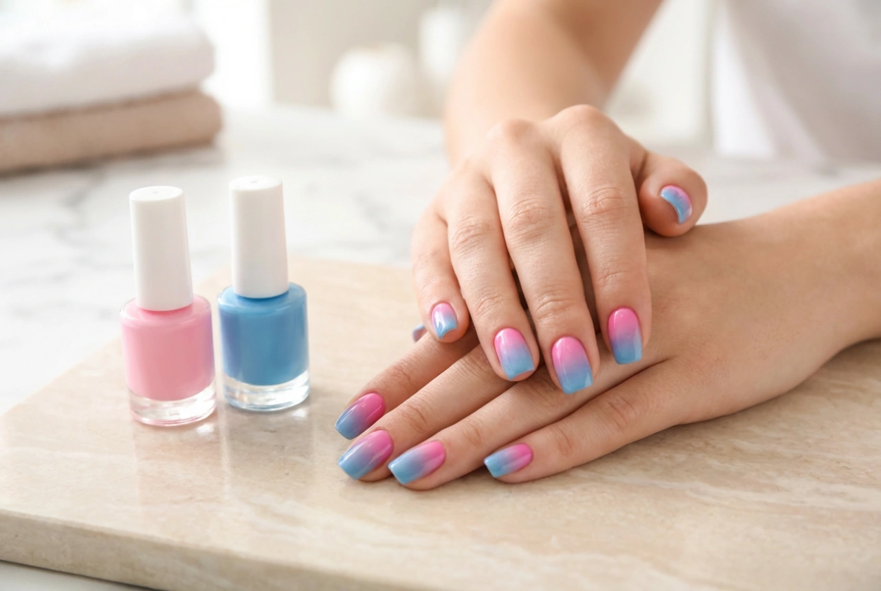 Manucure Ombrée Rose et Bleu : Choix des Vernis et Technique de Dégradé