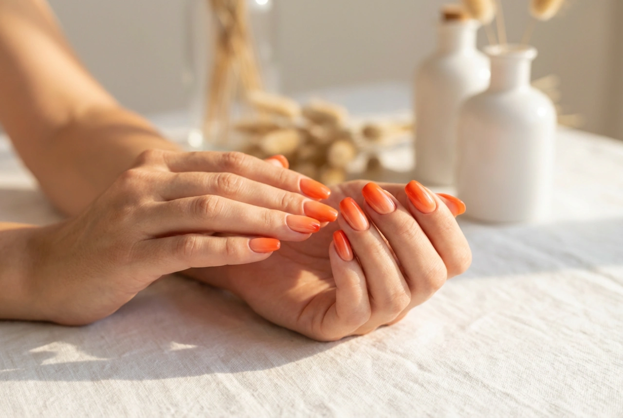Ongles ombré orange : la transition fruitée et vitaminée pour l'été