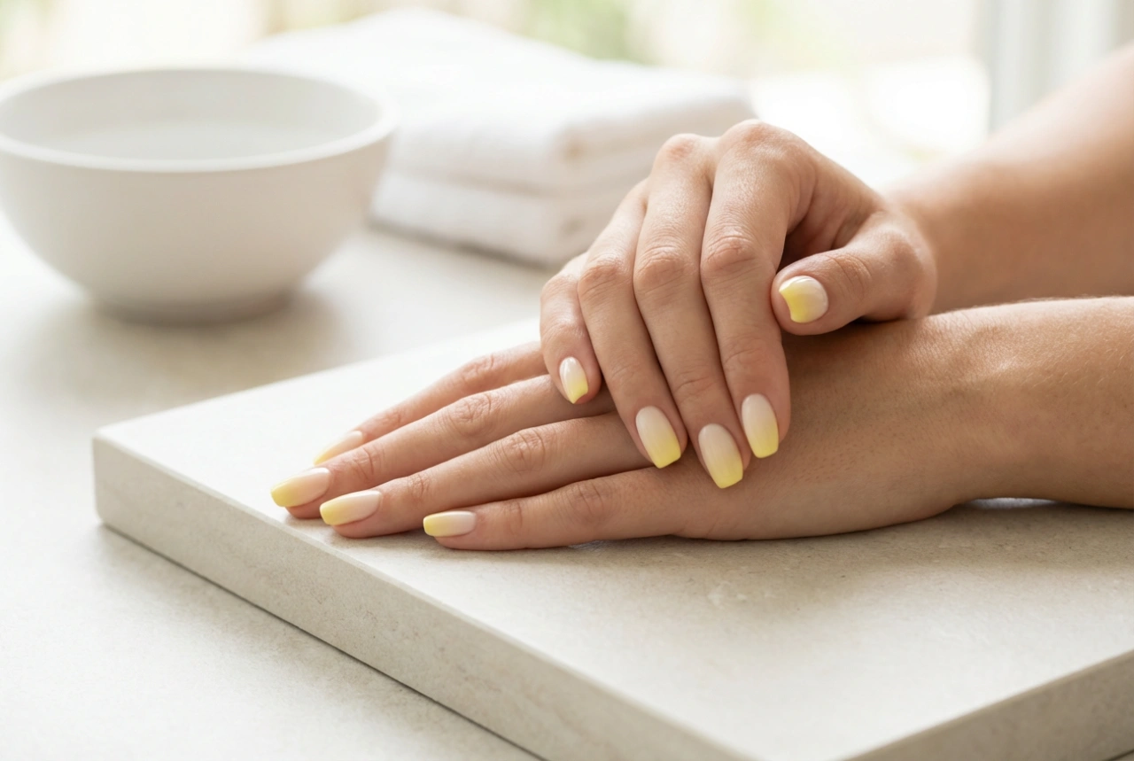 Ombré jaune sur les ongles : bases idéales, dégradé et finitions