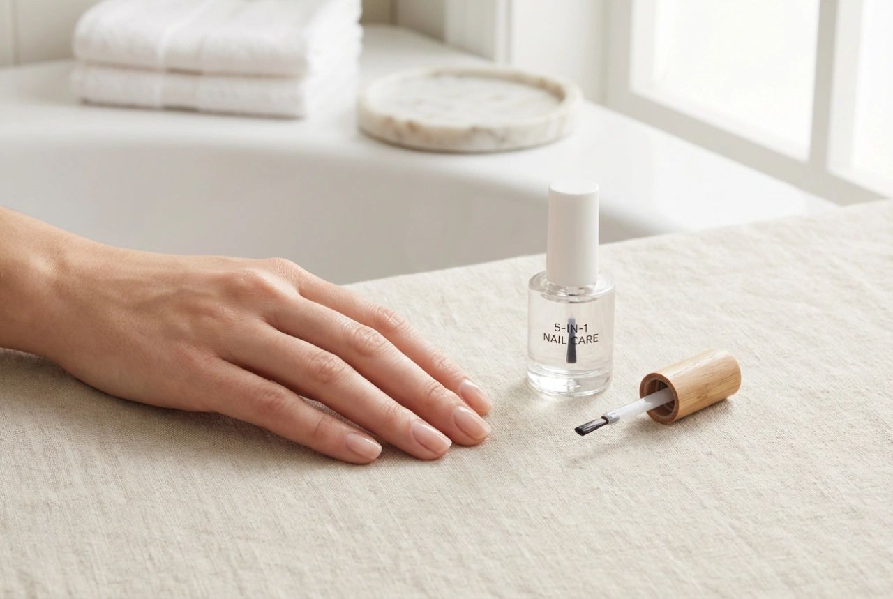 Vernis semi-permanent 5-en-1 : manucure rapide, technique et erreurs fréquentes