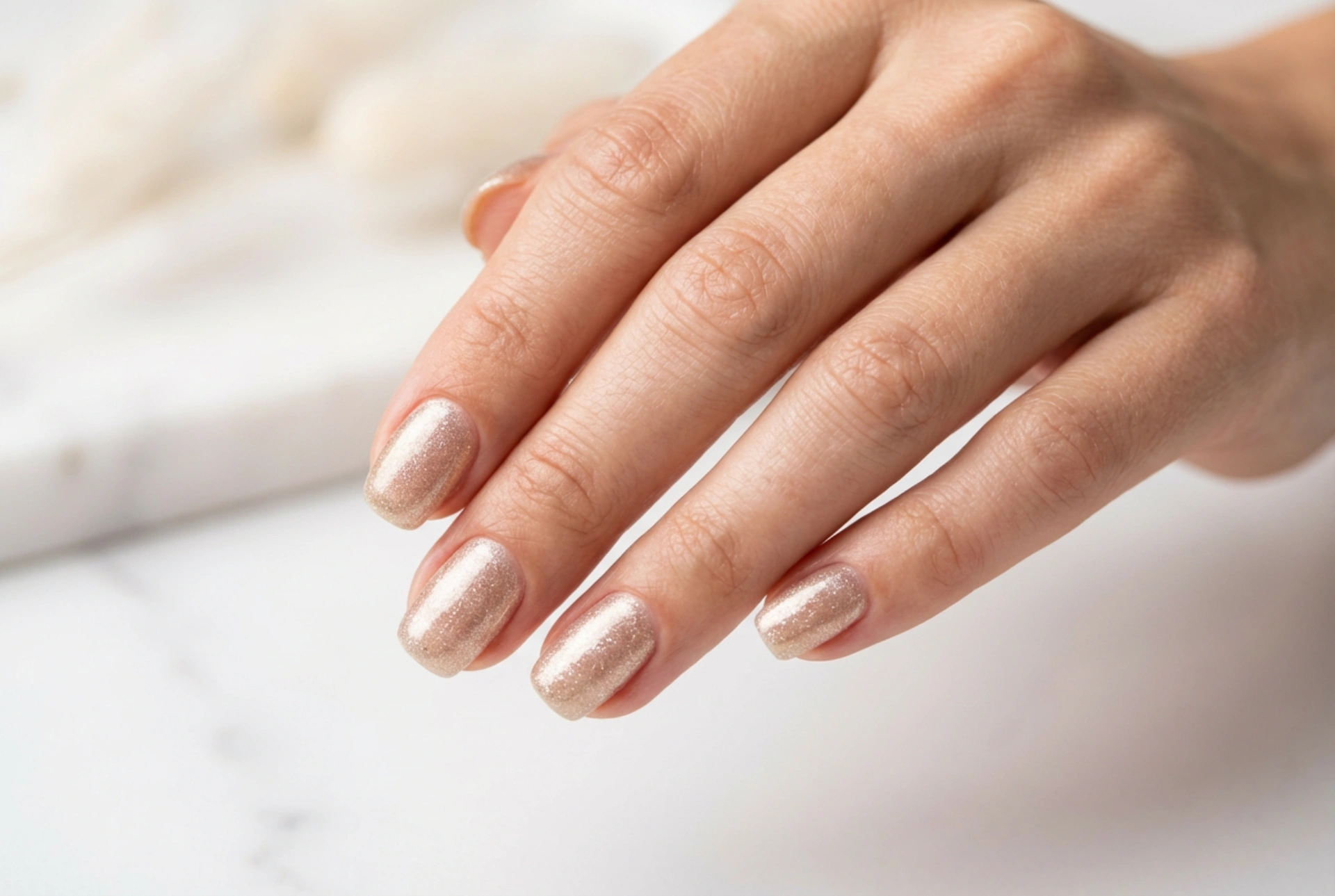 Vernis semi-permanent à paillettes : application uniforme et finition brillante