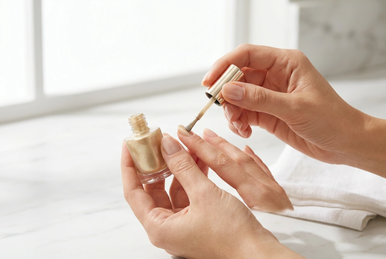 Vernis hybride doré : techniques d'application et combinaisons avec d'autres effets
