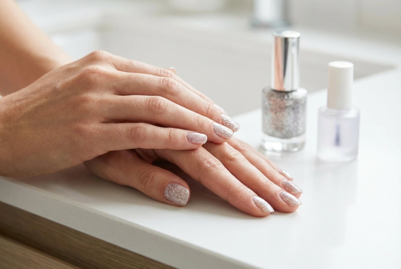 Vernis hybrides à paillettes : application uniforme et lissage de la surface