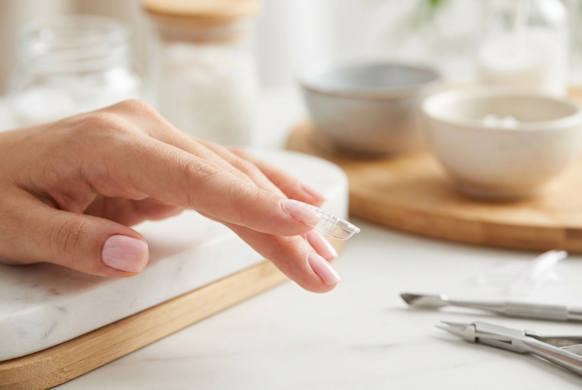 Chablons pour rallongement d'ongles : ajustement, pose et retrait sécurisé