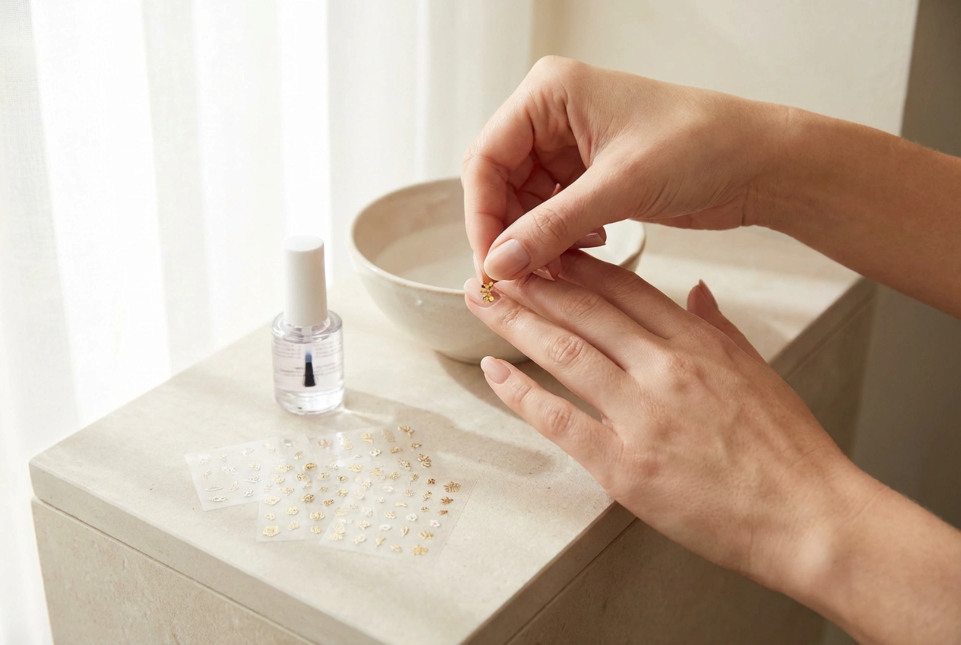 Autocollants pour ongles semi-permanents : types, application et protection au top coat