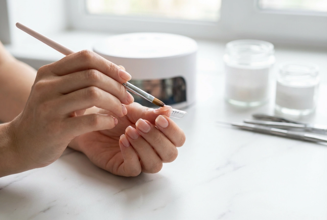 Gel pour l'extension des ongles : types, application sur chablon et durcissement