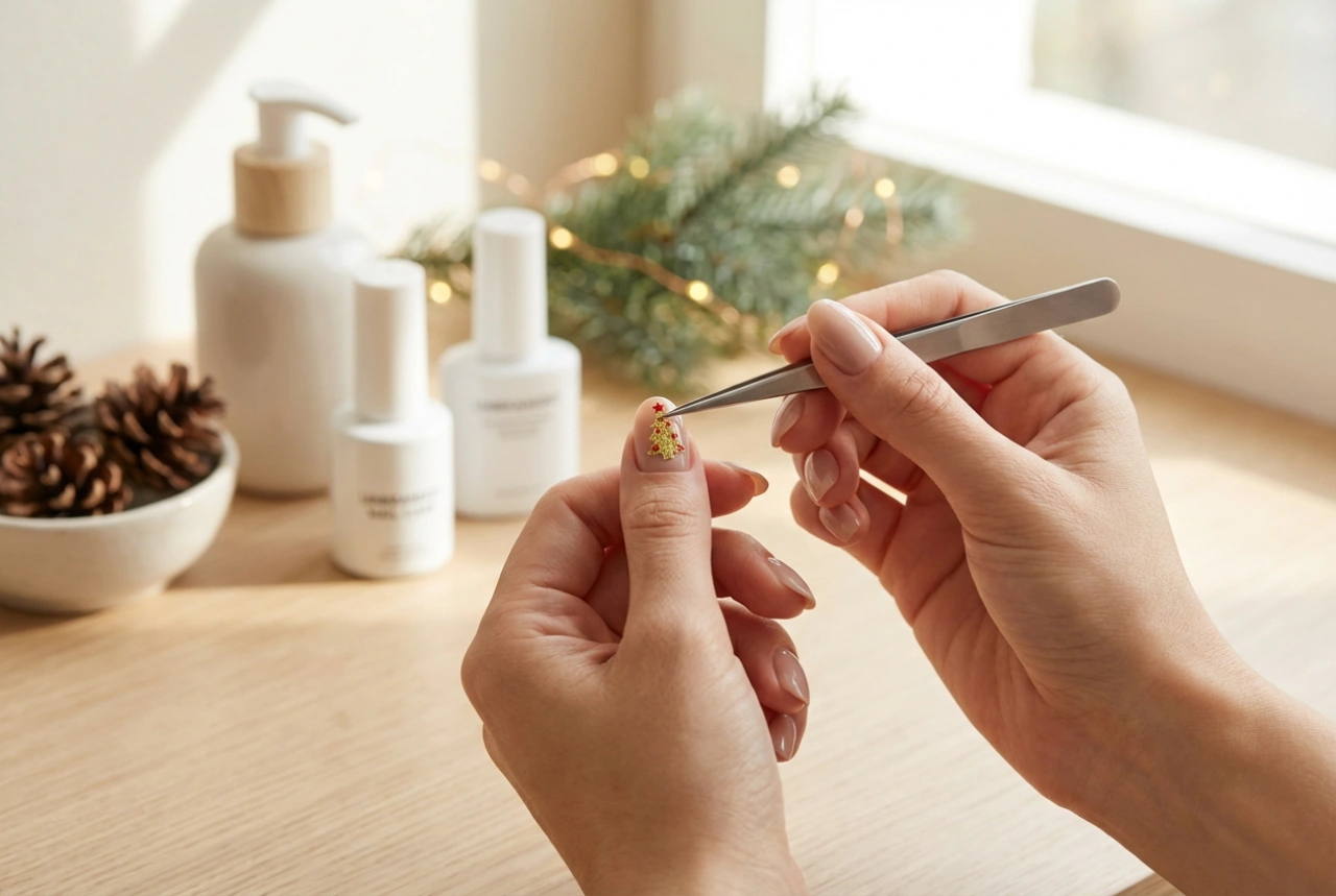 Stickers de Noël pour les ongles : décorations rapides, application et protection