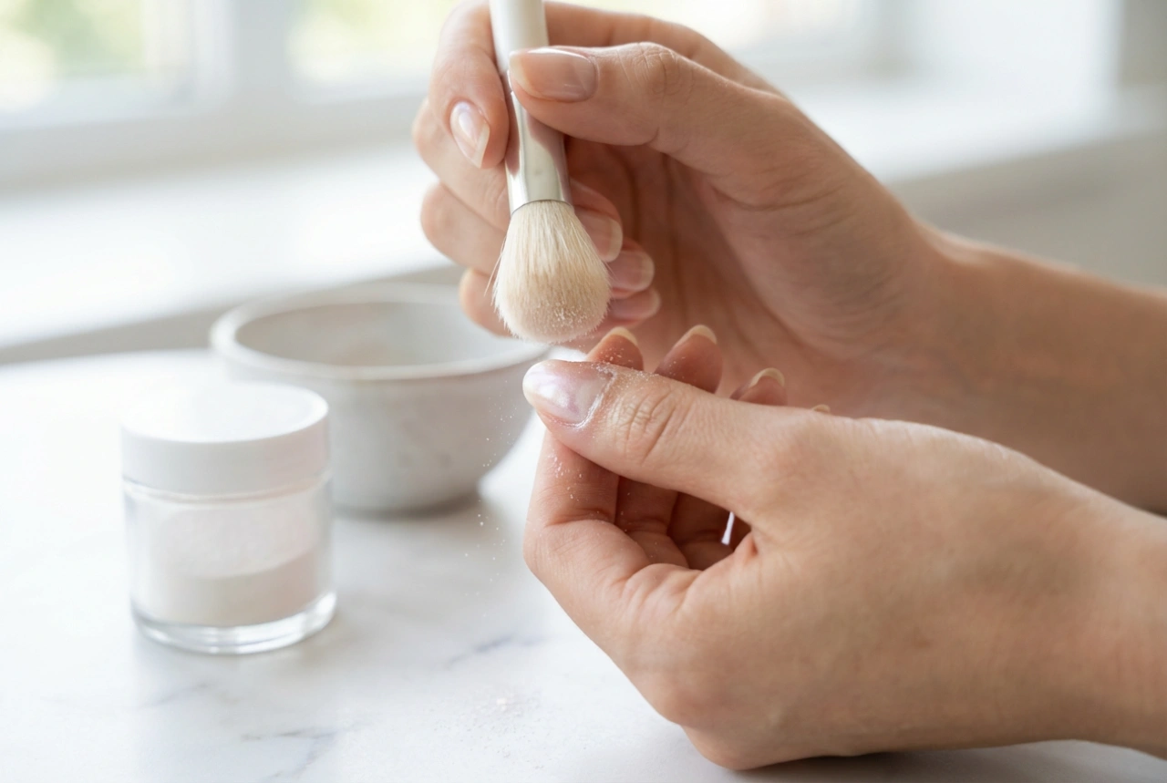 Poudre nacrée pour les ongles : application sur vernis semi-permanent et gel, erreurs et corrections