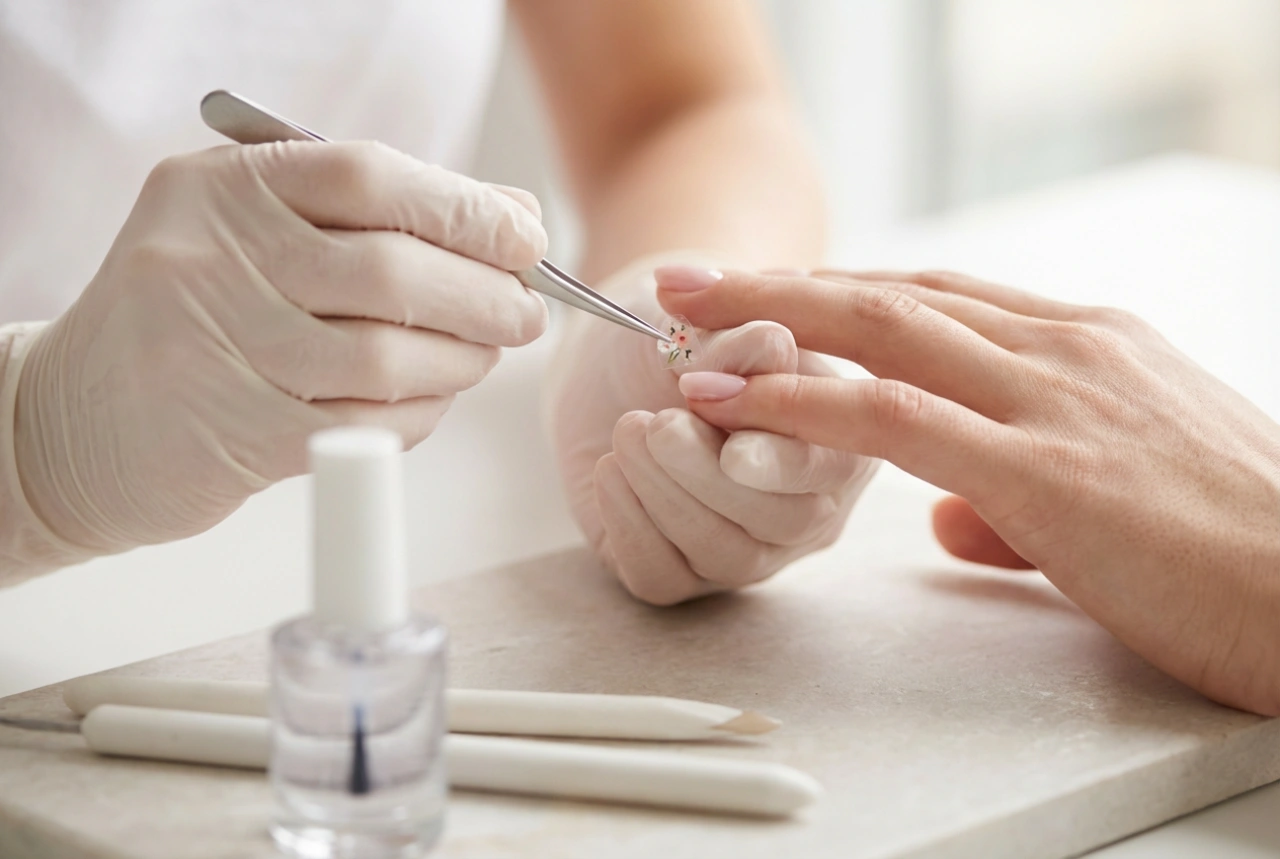 Autocollants pour ongles à fleurs : application sans plis et protection
