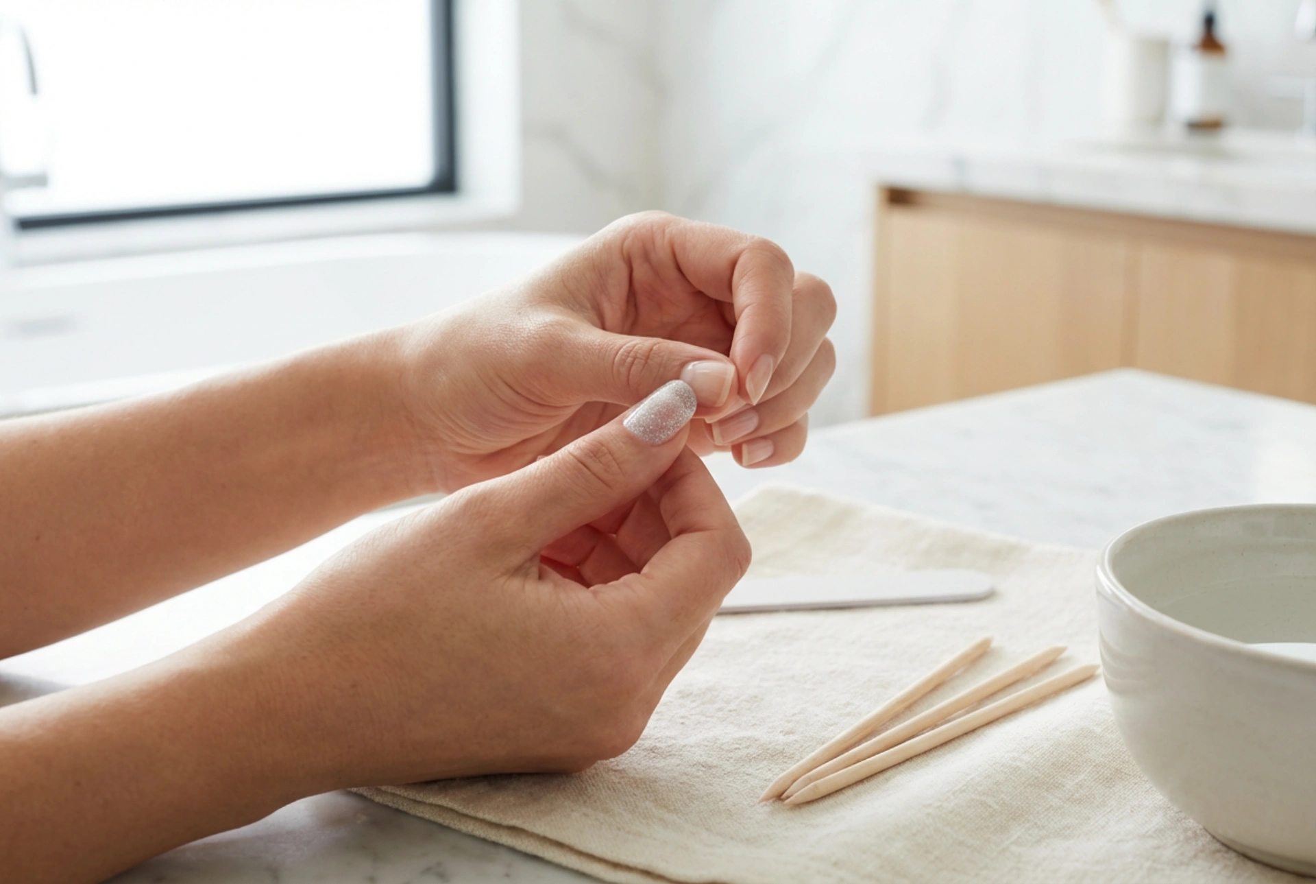 Stickers pour ongles en gel : une application lisse et sans bulles