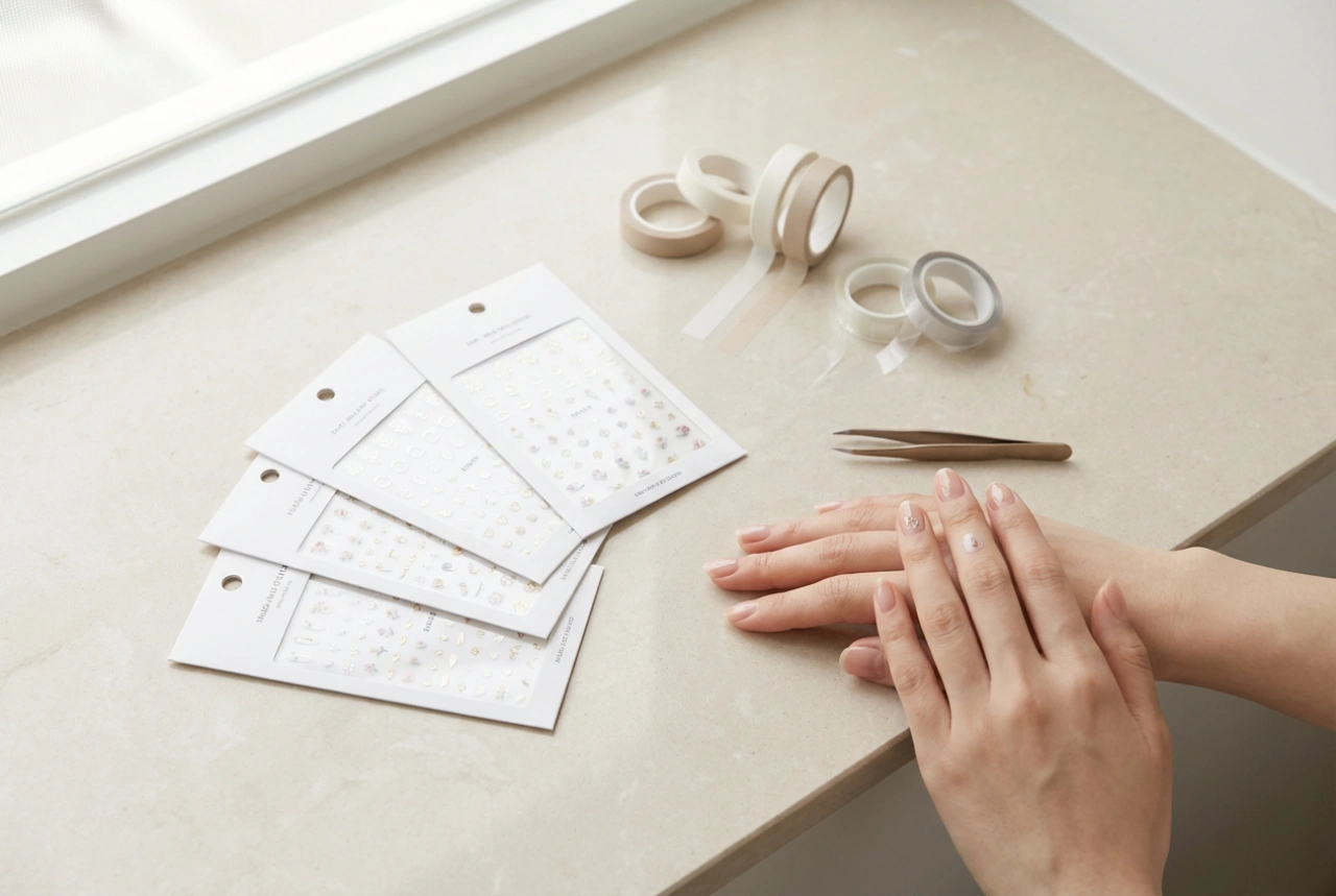 Stickers pour faux ongles : comment utiliser les languettes adhésives et les décors
