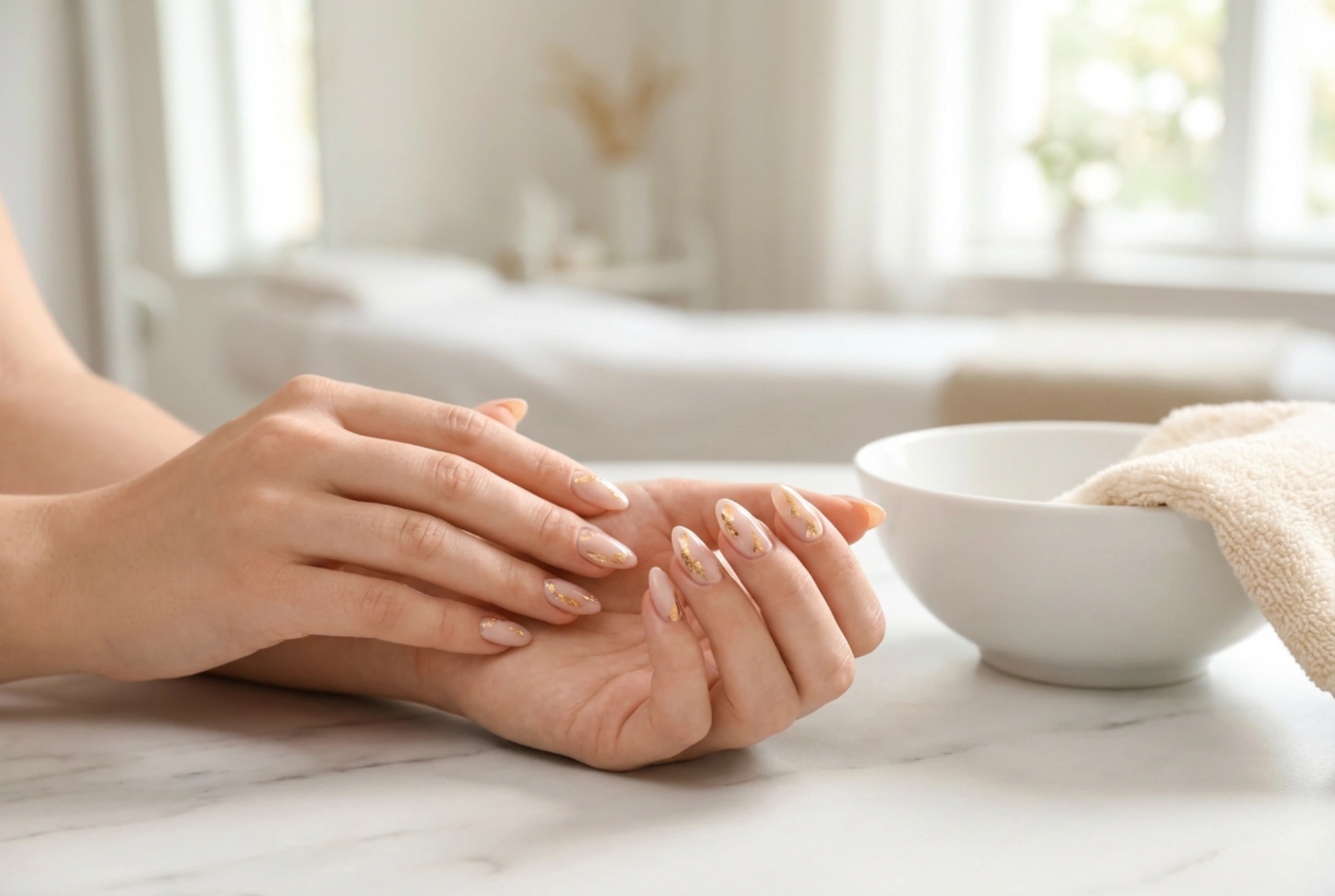 Manucure à la feuille d'or : techniques d'application et finition longue durée