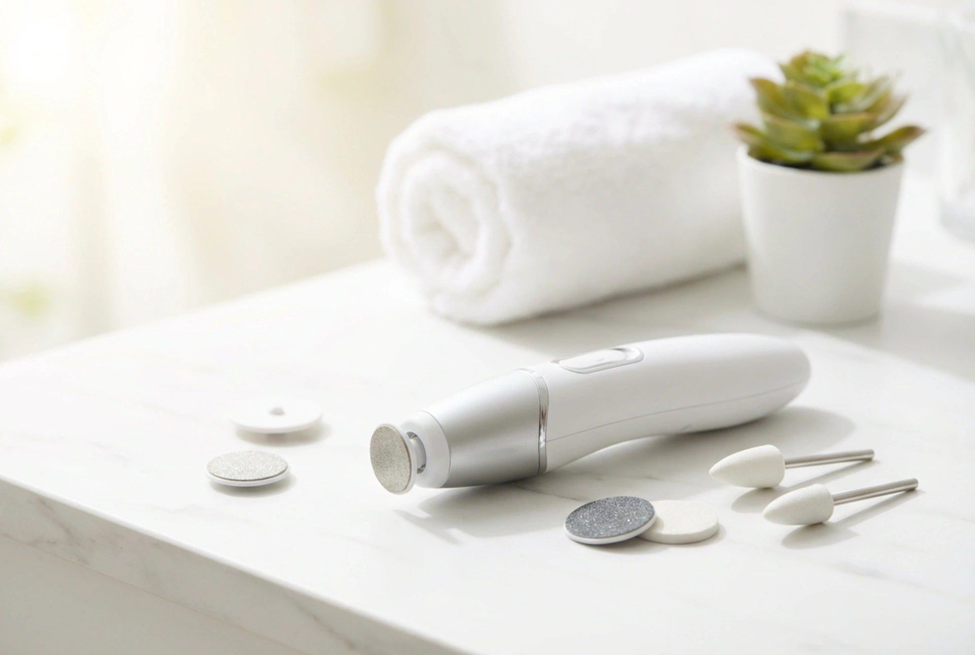 Appareil 2-en-1 : Ponceuse pour Ongles et Talons, Configuration et Technique