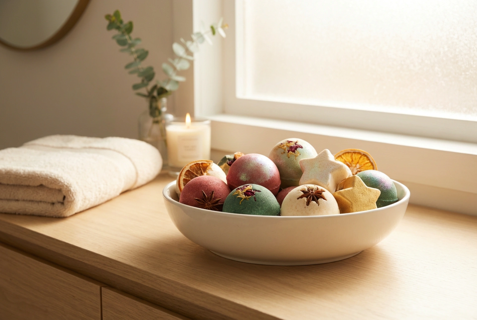 Boules de bain festives : parfums, couleurs et décorations pour un moment de détente