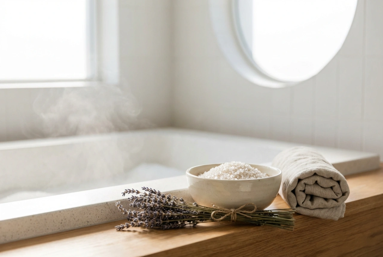 Sel de bain au magnésium : rituel apaisant et ajouts simples